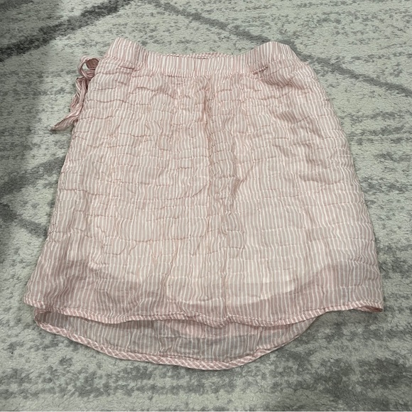 Cloth & Stone By Anthropologie Pink Striped Mini Wrap Skirt - Picture 2 of 11